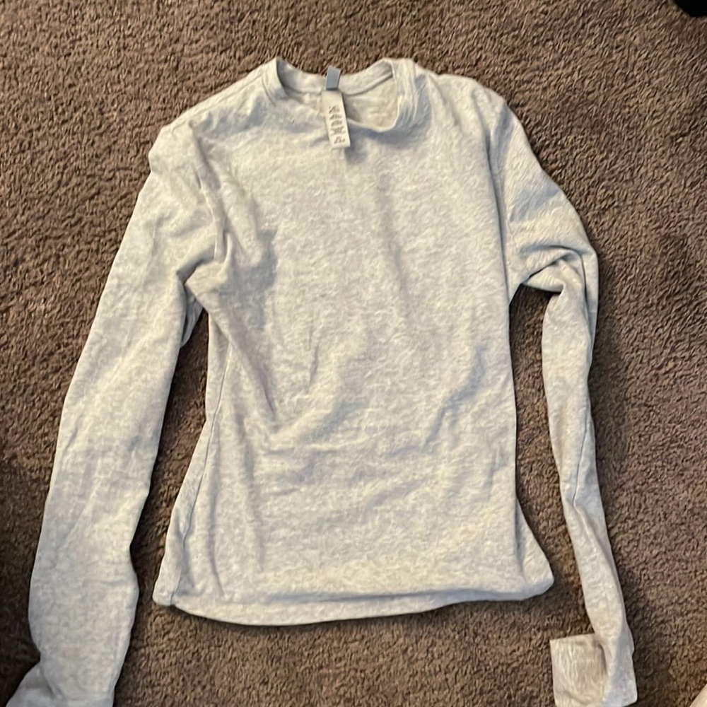 Skims light grey cotton long sleeve